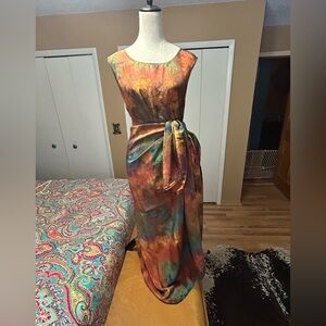 Elegant Multicolor Silk Tank/Wrap Dress